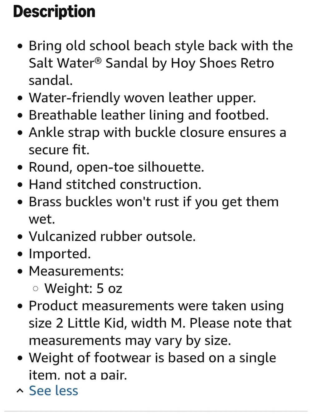 Salt Water Sandals by Hoy Shoes Girl's Retro